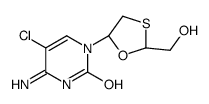 4-amino-5-chloro-1-[(2R,5S)-2-(hydroxymethyl)-1,3-oxathiolan-5-yl]pyrimidin-2-one Structure