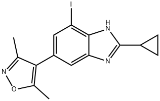 2-Cyclopropyl-5-(3,5-dimethyl-4-isoxazolyl)-7-iodo-1H-benzimidazole结构式