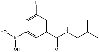 3-氟-5-(异丁基氨基甲酰基)苯硼酸结构式