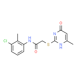 N-(3-chloro-2-methylphenyl)-2-[(4-methyl-6-oxo-1,6-dihydropyrimidin-2-yl)sulfanyl]acetamide结构式