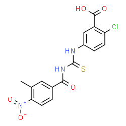 2-CHLORO-5-[[[(3-METHYL-4-NITROBENZOYL)AMINO]THIOXOMETHYL]AMINO]-BENZOIC ACID Structure