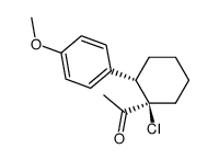 1α-Acetyl-1β-chlor-2α-(4-methoxy-phenyl)-cyclohexan Structure