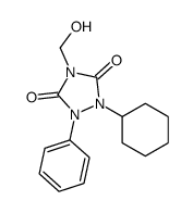 1-cyclohexyl-4-(hydroxymethyl)-2-phenyl-1,2,4-triazolidine-3,5-dione结构式