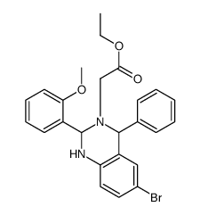 ethyl 2-[6-bromo-2-(2-methoxyphenyl)-4-phenyl-2,4-dihydro-1H-quinazolin-3-yl]acetate结构式