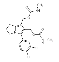 1H-Pyrrolizine-6,7-dimethanol, 5- (3,4-dichlorophenyl)-2, 3-dihydro-, bis(methylcarbamate) (ester) Structure