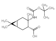 (1r,3r,4s,6s)-4-tert-butoxycarbonylamino-4,7,7-trimethyl-bicyclo[4.1.0]heptane-3-carboxylic acid Structure