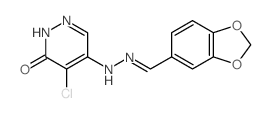 1,3-Benzodioxole-5-carboxaldehyde,2-(5-chloro-1,6-dihydro-6-oxo-4-pyridazinyl)hydrazone结构式