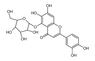 4H-1-Benzopyran-4-one, 2-(3,4-dihydroxyphenyl)-5-(beta-D-glucopyranosy loxy)-6,7-dihydroxy-结构式