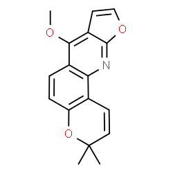 7-Methoxy-3,3-dimethyl-3H-furo[2,3-b]pyrano[2,3-h]quinoline结构式