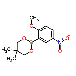 2-(2-Methoxy-5-nitrophenyl)-5,5-dimethyl-1,3,2-dioxaborinane Structure