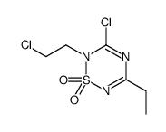 3-chloro-2-(2-chloroethyl)-5-ethyl-1,2,4,6-thiatriazine 1,1-dioxide结构式