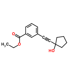 Ethyl 3-[(1-hydroxycyclopentyl)ethynyl]benzoate Structure