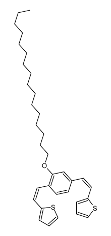 2-[2-[2-hexadecoxy-4-(2-thiophen-2-ylethenyl)phenyl]ethenyl]thiophene Structure