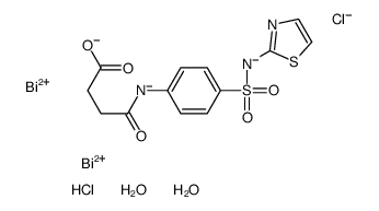 chlorohydroxybismuthino 3-[N-[4-[[(chlorohydroxybismuthino)-2-thiazolylamino]sulphonyl]phenyl]carbamoyl]propionate structure