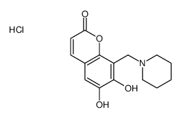 6,7-dihydroxy-8-(piperidin-1-ium-1-ylmethyl)chromen-2-one,chloride结构式