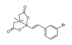 8-(3-bromostyryl)-4-methyl-2,6-dioxohexahydro-8l4-[1,3,2]oxazaborolo[2,3-b][1,3,2]oxazaborol-4-ium结构式