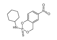 N-cyclohexyl-6-nitro-2-sulfanylidene-4H-1,3,2λ5-benzodioxaphosphinin-2-amine结构式