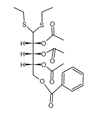 O2,O3,O4-triacetyl-O5-benzoyl-D-ribose-diethyldithioacetal Structure