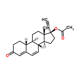 17-羟基-19-去甲-17alpha-孕甾-4,6-二烯-20-炔-3-酮乙酸酯结构式