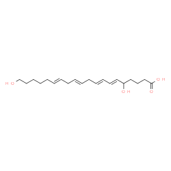 5,20-dihydroxy-6,8,11,14-eicosatetraenoic acid structure