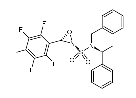 (-)-2-[(S)-N-(α-methylbenzyl)-N-benzylsulfamyl]-3-(pentafluorophenyl)oxaziridine Structure