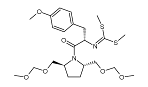 (2S,5S)-N-[(S)-N-bis(methylthio)methylene-O-methylthyrosyl]-2,5-bis(methoxymethoxymethyl)pyrrolidine Structure