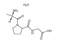 {[1-((S)-2-Amino-propionyl)-pyrrolidine-2-carbonyl]-amino}-acetic acid; hydrate Structure