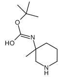 tert-butyl N-[(3R)-3-methylpiperidin-3-yl]carbamate structure