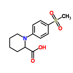 1-[4-(Methylsulfonyl)phenyl]-2-piperidinecarboxylic acid Structure