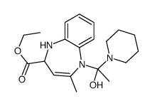 ethyl 5-(1-hydroxy-1-piperidin-1-ylethyl)-4-methyl-1,2-dihydro-1,5-benzodiazepine-2-carboxylate结构式
