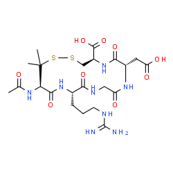 Ac-Pen-Arg-Gly-Asp-Cys-OH (Disulfide bond)结构式