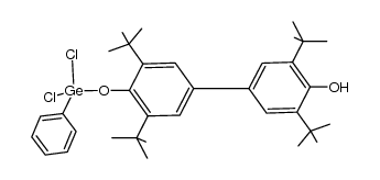 2,6-di-tert-butyl-4-(3,5-di-tert-butyl-4-((dichloro(phenyl)germyl)oxy)benzyl)phenol Structure