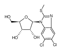 5,6-dichloro-2-(methylthio)-1-β-D-ribofuranosylbenzimidazole结构式