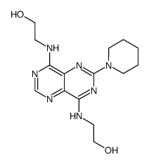 2,2'-(2-piperidin-1-yl-pyrimido[5,4-d]pyrimidine-4,8-diyldiamino)-bis-ethanol Structure