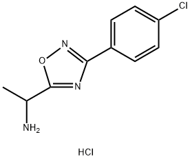 1-[3-(4-chlorophenyl)-1,2,4-oxadiazol-5-yl]ethan-1-amine hydrochloride structure