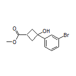 3-(3-溴苯基)-3-羟基环丁烷甲酸甲酯结构式