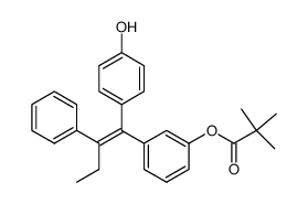 (E)-1-(4'-hydroxyphenyl)-1-[3-(trimethylacetoxy)phenyl]-2-phenylbut-1-ene Structure