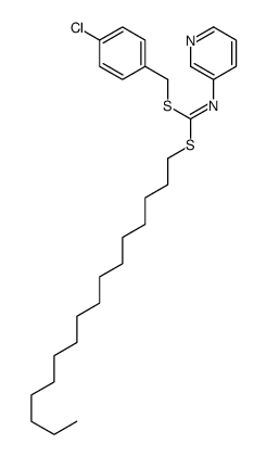 1-[(4-chlorophenyl)methylsulfanyl]-1-hexadecylsulfanyl-N-pyridin-3-ylmethanimine结构式