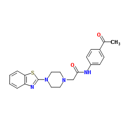 N-(4-Acetylphenyl)-2-[4-(1,3-benzothiazol-2-yl)-1-piperazinyl]acetamide结构式