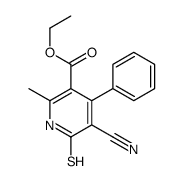 ethyl 5-cyano-2-methyl-4-phenyl-6-sulfanylidene-1H-pyridine-3-carboxylate Structure