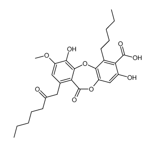 4,8-Dihydroxy-3-methoxy-11-oxo-1-(2-oxoheptyl)-6-pentyl-11H-dibenzo[b,e][1,4]dioxepin-7-carboxylic acid picture