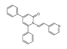 4,6-diphenyl-1-(pyridin-3-ylmethylideneamino)pyridin-2-one结构式