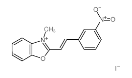 Benzoxazolium,3-methyl-2-[2-(3-nitrophenyl)ethenyl]-, iodide (1:1) structure