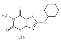 2H-Purin-2-one,8-(cyclohexylthio)-1,3,6,9-tetrahydro-1,3-dimethyl-6-thioxo-结构式