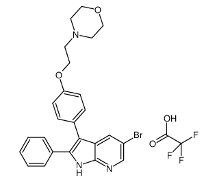 5-bromo-3-[4-(2-morpholin-4-ylethoxy)phenyl]-2-phenyl-1H-pyrrolo[2,3-b]pyridine trifluoroacetate Structure