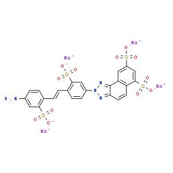 tetrasodium 2-[4-[2-(4-amino-2-sulphonatophenyl)vinyl]-3-sulphonatophenyl]-2H-naphtho[1,2-d]triazole-6,8-disulphonate structure