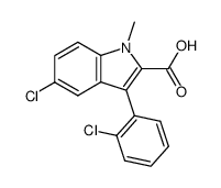 5-chloro-3-(o-chlorophenyl)-1-methylindole-2-carboxylic acid Structure