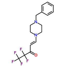 (E)-1-(4-benzylpiperazino)-4,4,5,5,5-pentafluoro-1-penten-3-one结构式