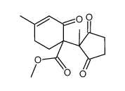 1-methyl-4-(2-methyl-1,3-dioxocyclopentan-2-yl)-4-(methoxycarbonyl)-1-cyclohexen-3-one Structure