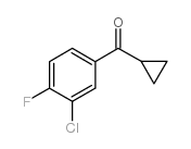 3-CHLORO-4-FLUOROPHENYL CYCLOPROPYL KETONE结构式